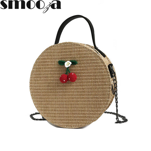 SMOOZA Round Straw Bags