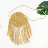 SMOOZA Straw Bag Popular Summer Cotton Rope Hollow Tassel Tote Women Knitting Net Bag