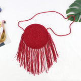 SMOOZA Straw Bag Popular Summer Cotton Rope Hollow Tassel Tote Women Knitting Net Bag