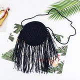 SMOOZA Straw Bag Popular Summer Cotton Rope Hollow Tassel Tote Women Knitting Net Bag