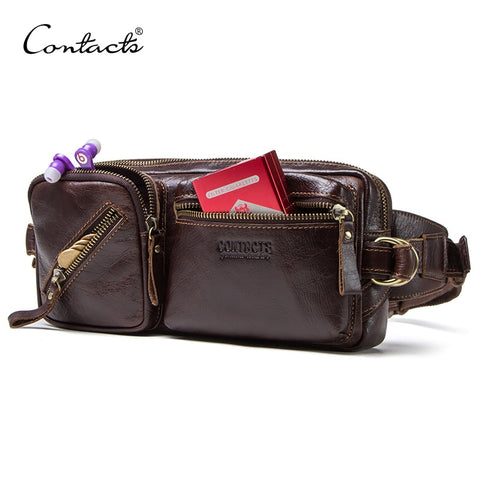 CONTACT'S genuine leather men's belt bag