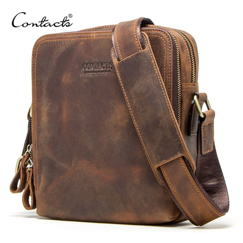 CONTACT'S 2019 new genuine leather men's messenger bag