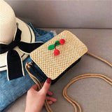 SMOOZA Leather and Straw Bag