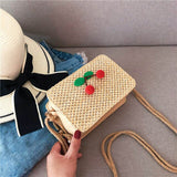SMOOZA Leather and Straw Bag